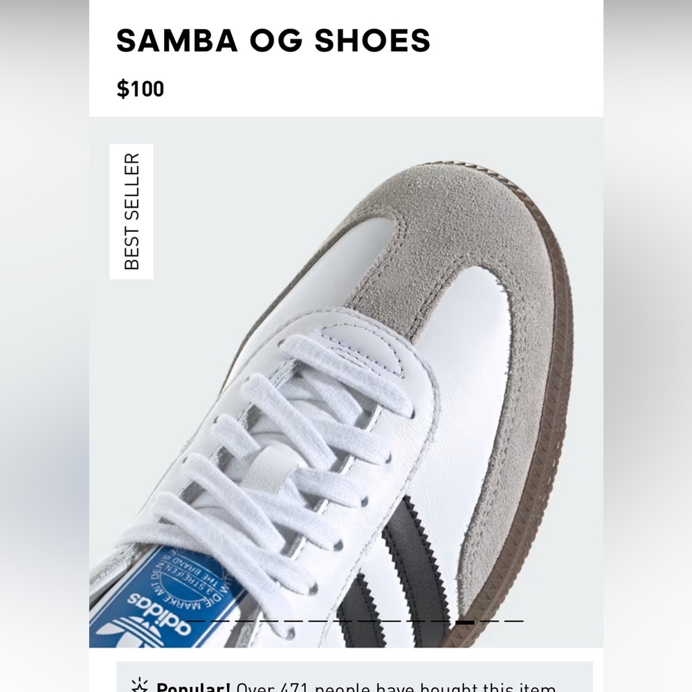 Woman’s Adidas sambas OG